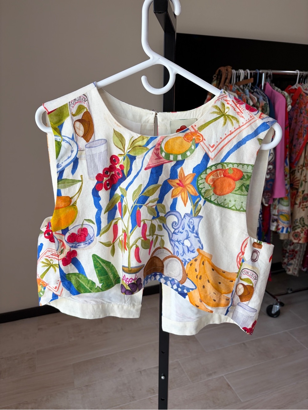 Farm Rio: Off-White Fresh Table Blouse DT - Picture 11 of 12